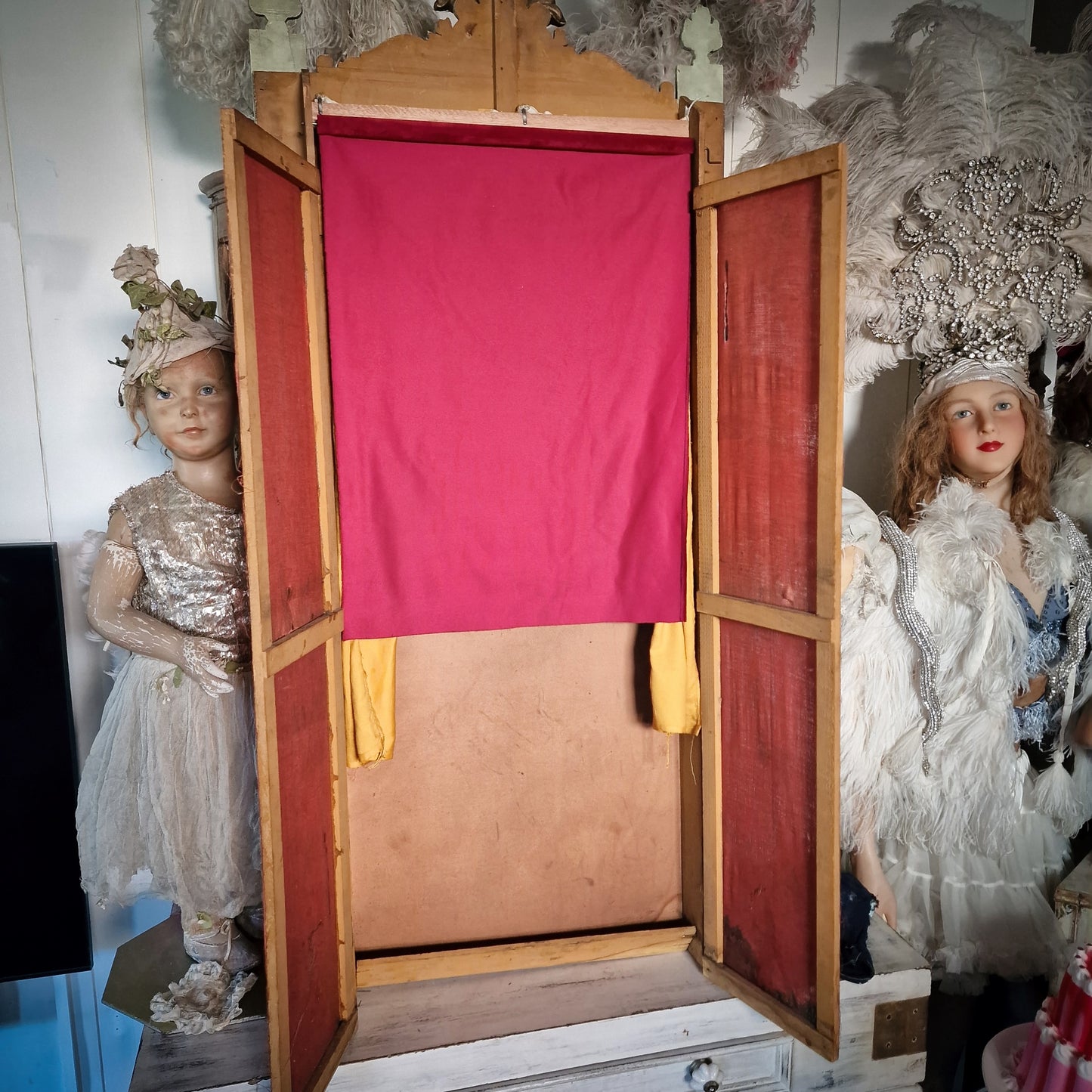 French Guignol Theater with 2 Puppets