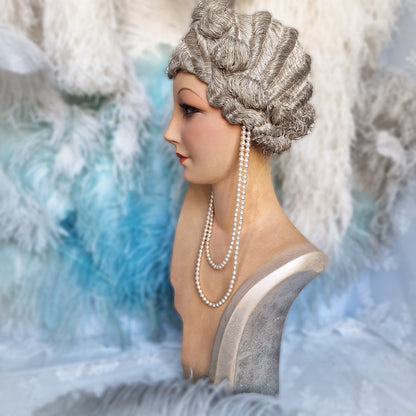 1930s French Wig Bust with Glass Eyes
