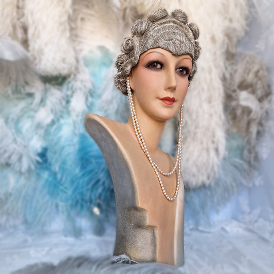 1930s French Wig Bust with Glass Eyes