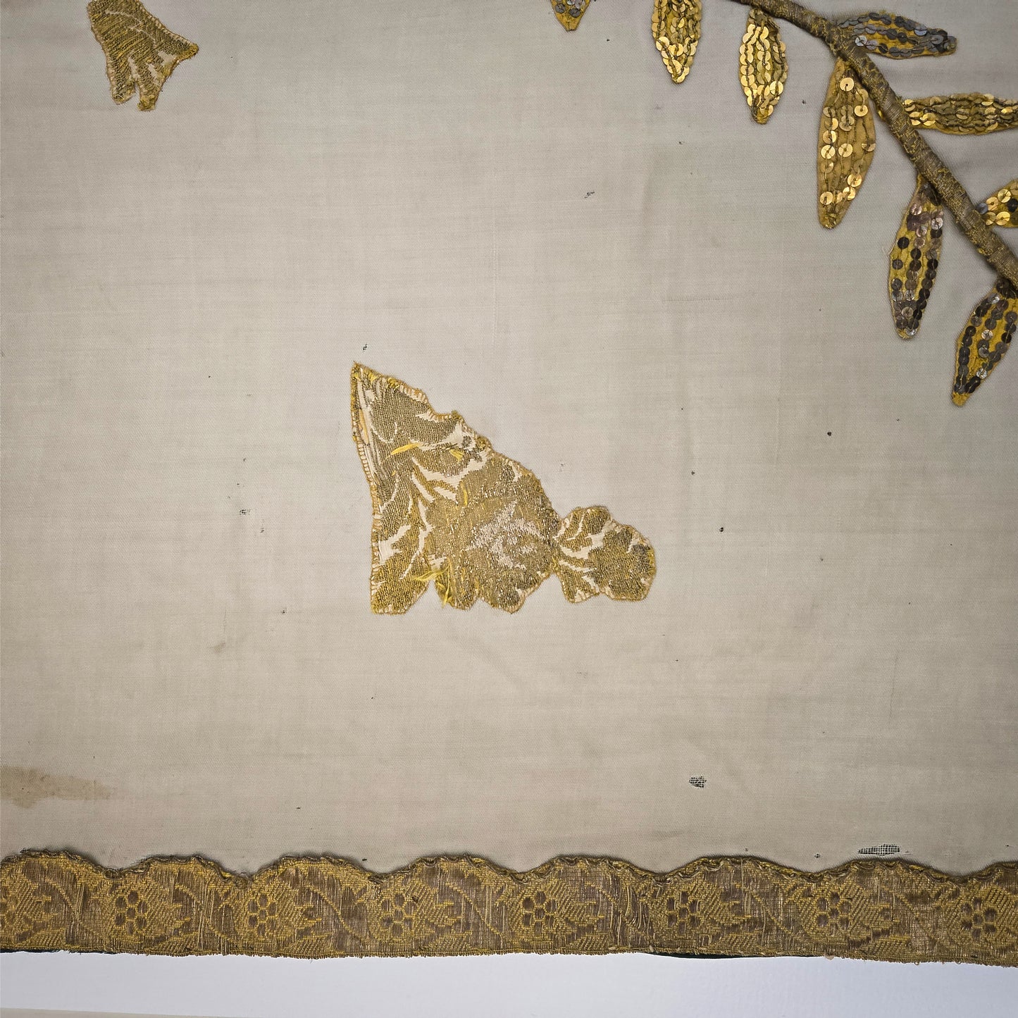 19th-century French Church Altar Cloth or Religious Table Runner