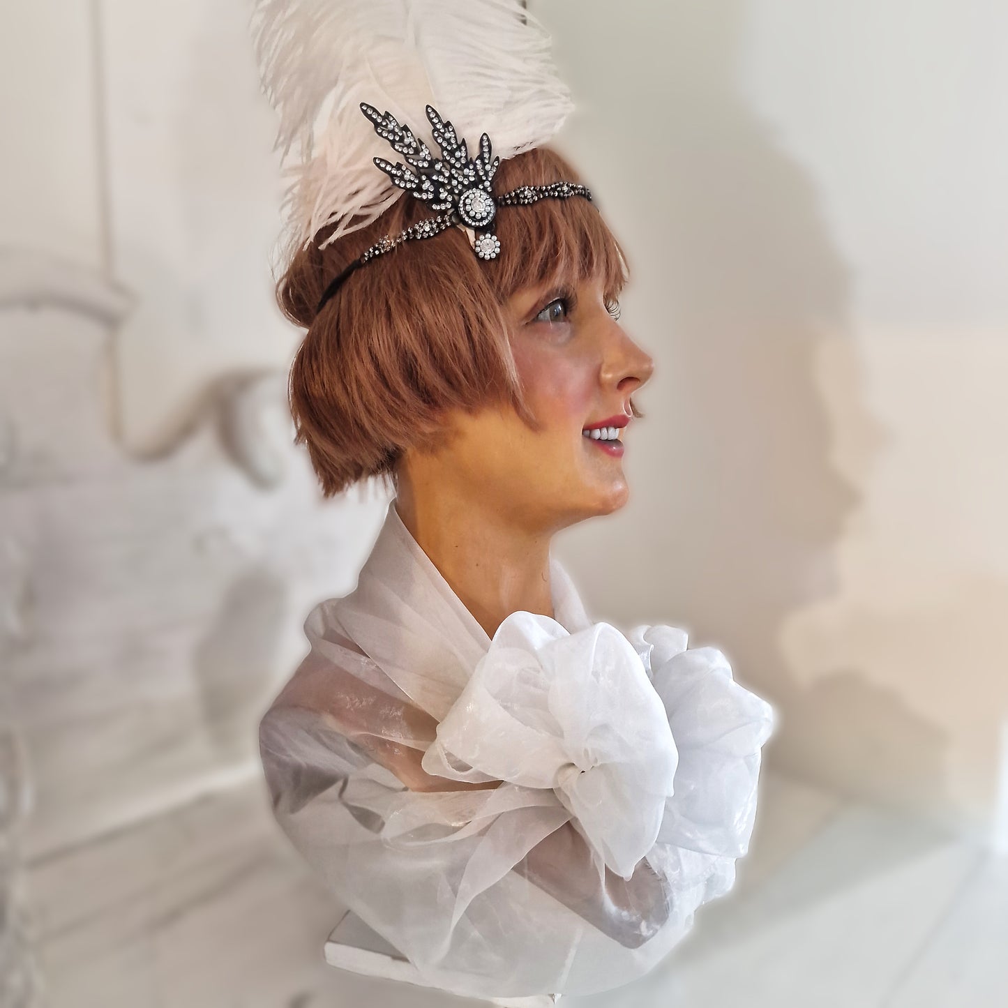 1920s French Wax Bust Mannequin Display Flapper