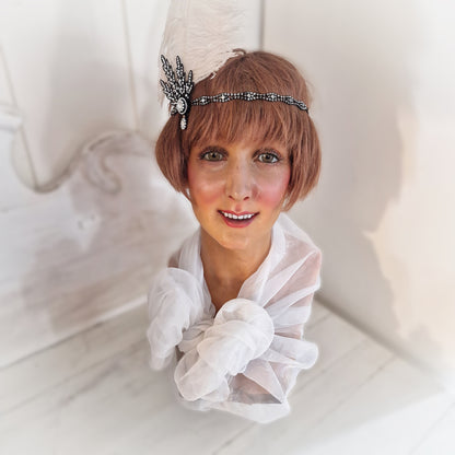 1920s French Wax Bust Mannequin Display Flapper