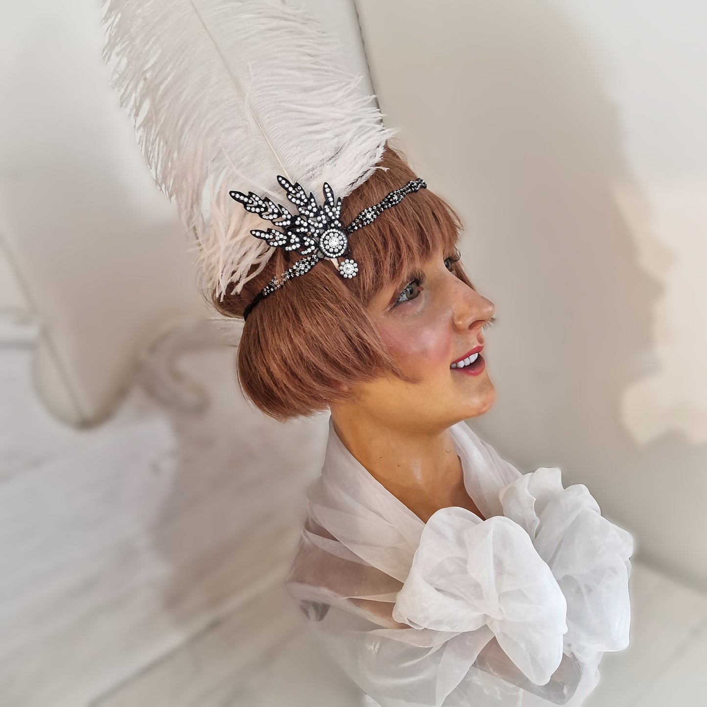 1920s French Wax Bust Mannequin Display Flapper