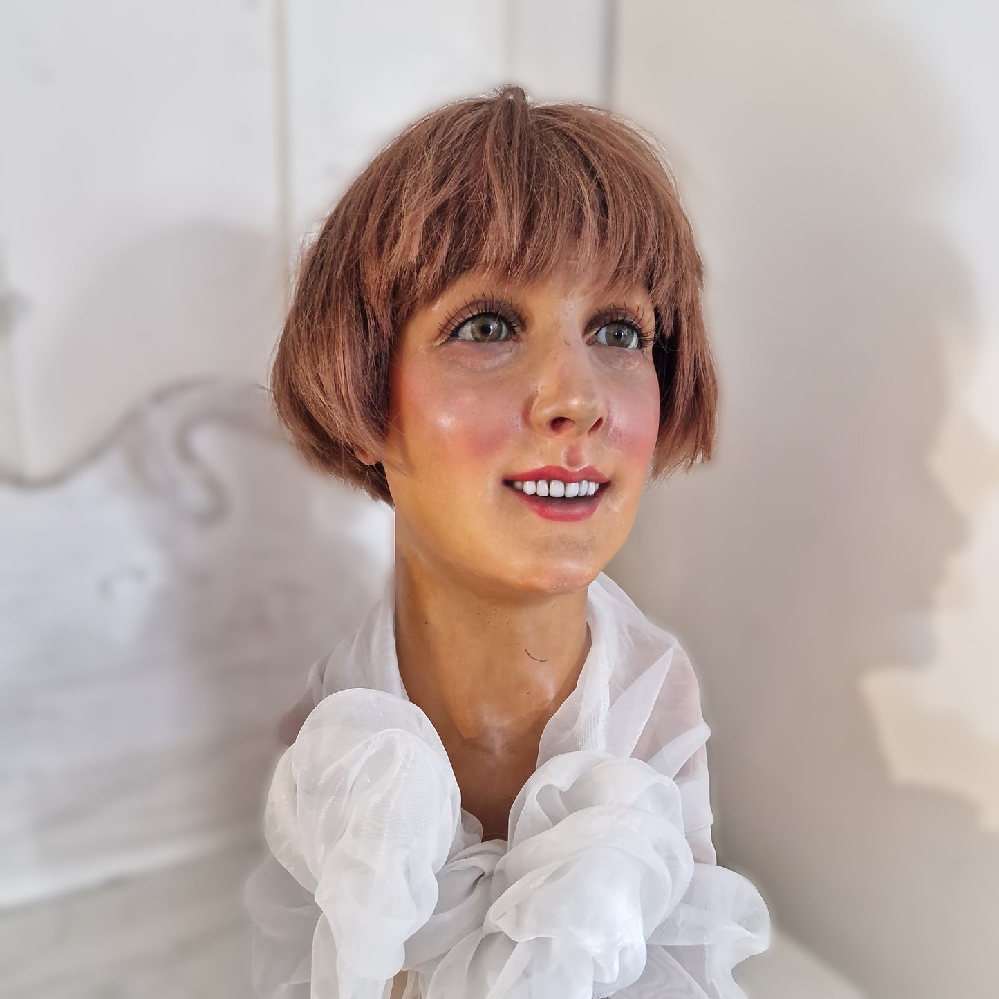 1920s French Wax Bust Mannequin Display Flapper