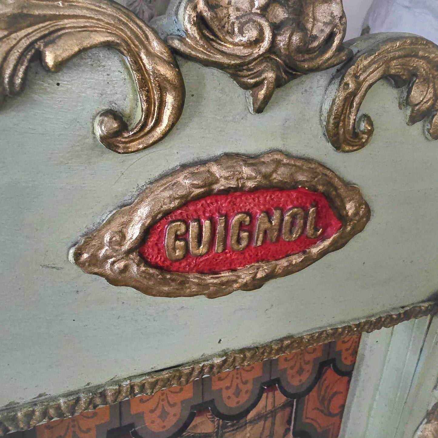 19th.Century Guignol Theater medium sizes with 2 puppets