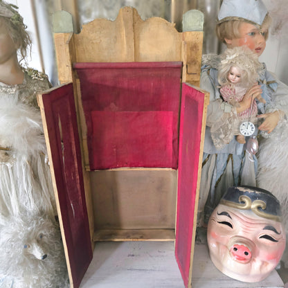 19th.Century Guignol Theater medium sizes with 2 puppets