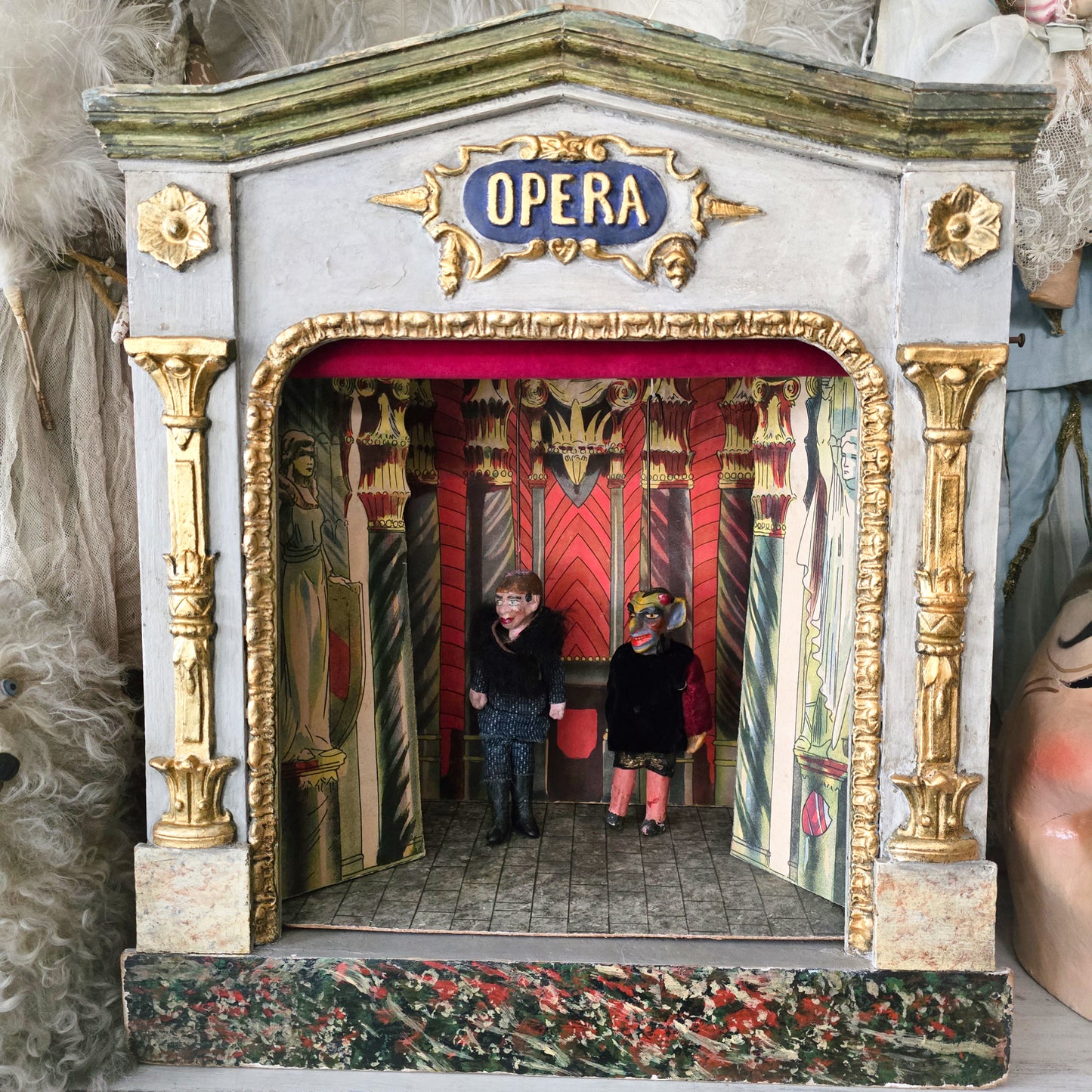 Antique 1880 French Toy Opera Theater Doll Puppet Guignol