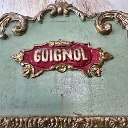 19th C. Guignol Theater with 2 Puppets Large