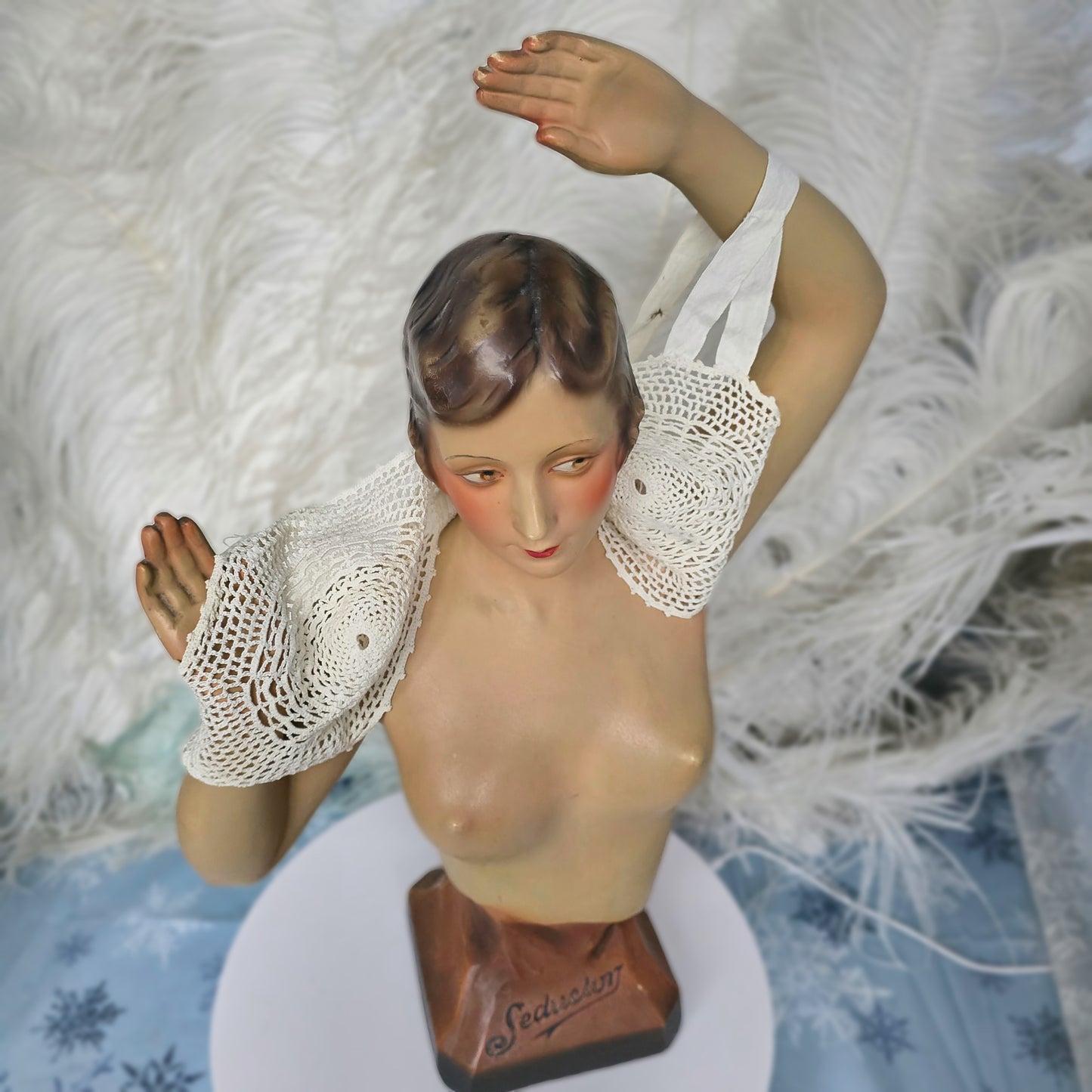 1930s Miniature 20" Art Deco Counter Top Bust