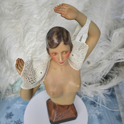 1930s Miniature 20" Art Deco Counter Top Bust