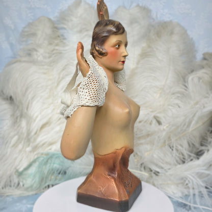 1930s Miniature 20" Art Deco Counter Top Bust