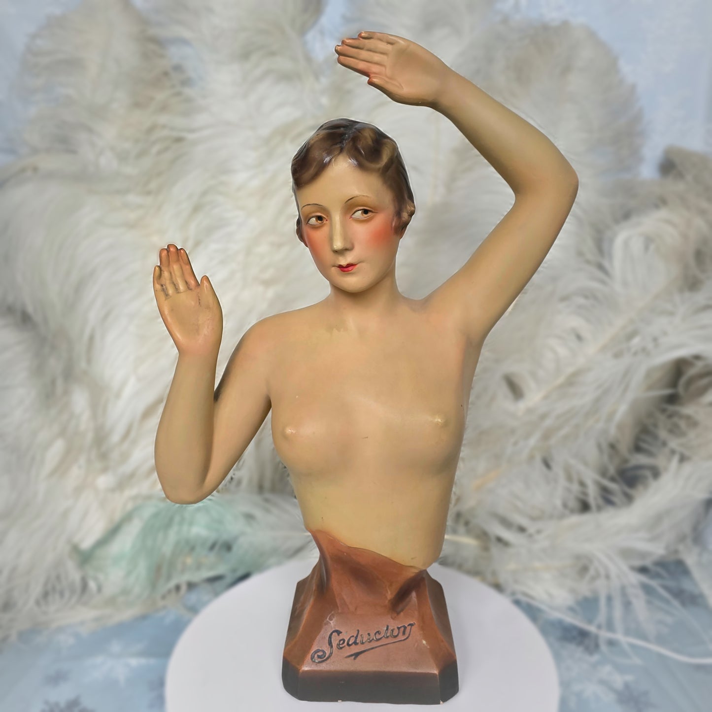 1930s Miniature 20" Art Deco Counter Top Bust