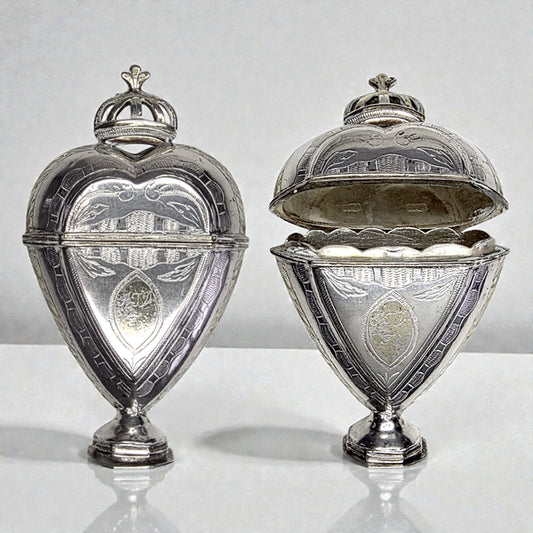 Rare Scandinavian Silver Heart Vinaigrette (Hovedvandsæg)