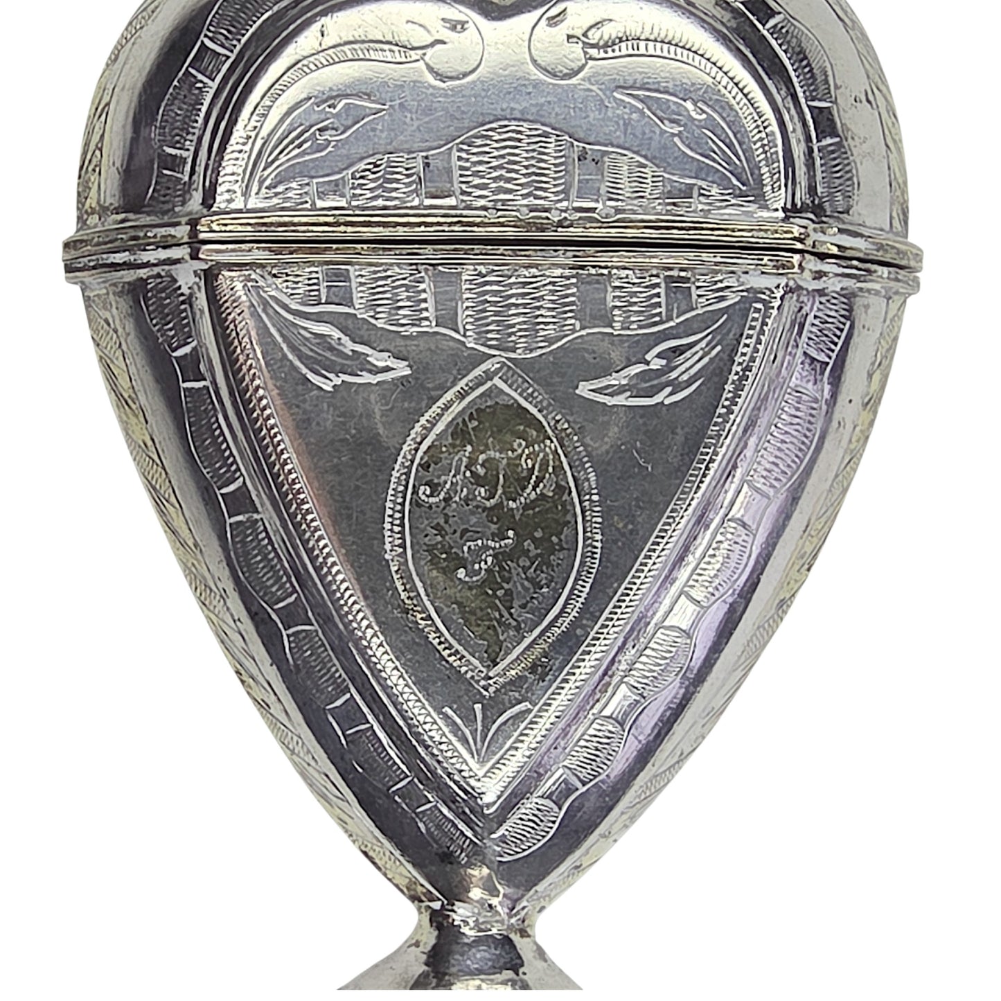 Rare Scandinavian Silver Heart Vinaigrette (Hovedvandsæg)