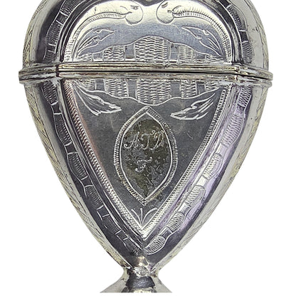 Rare Scandinavian Silver Heart Vinaigrette (Hovedvandsæg)