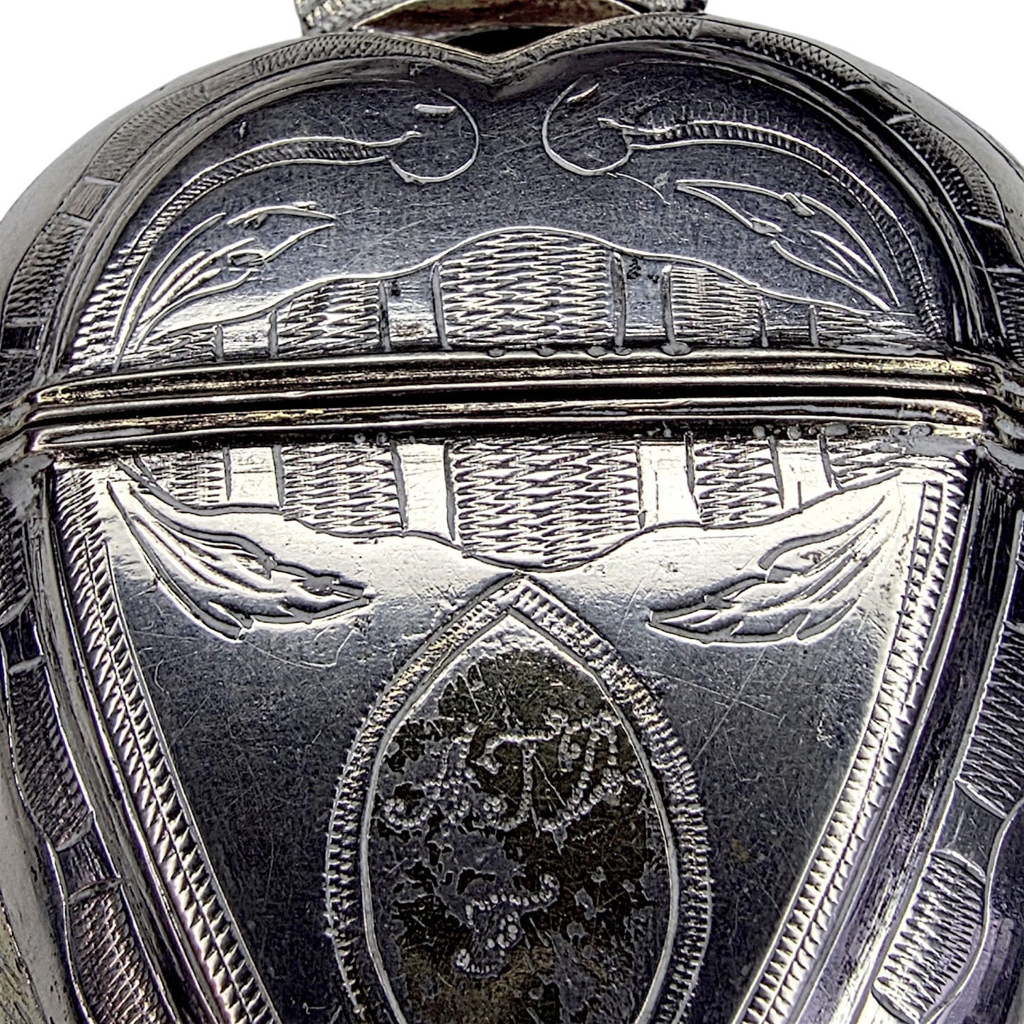 Rare Scandinavian Silver Heart Vinaigrette (Hovedvandsæg)