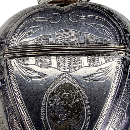 Rare Scandinavian Silver Heart Vinaigrette (Hovedvandsæg)