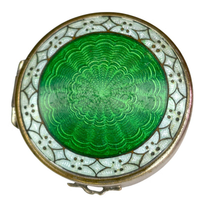 Antique French Guilloché Enamel Powder Compact Art Deco period, circa 1910–1920