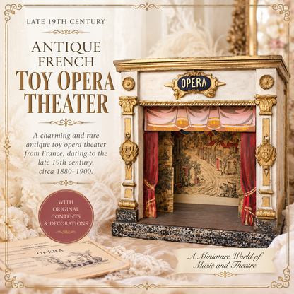 Rare Antique French Toy Opera Theater with Original Scenic Backdrop | Circa 1880–1900