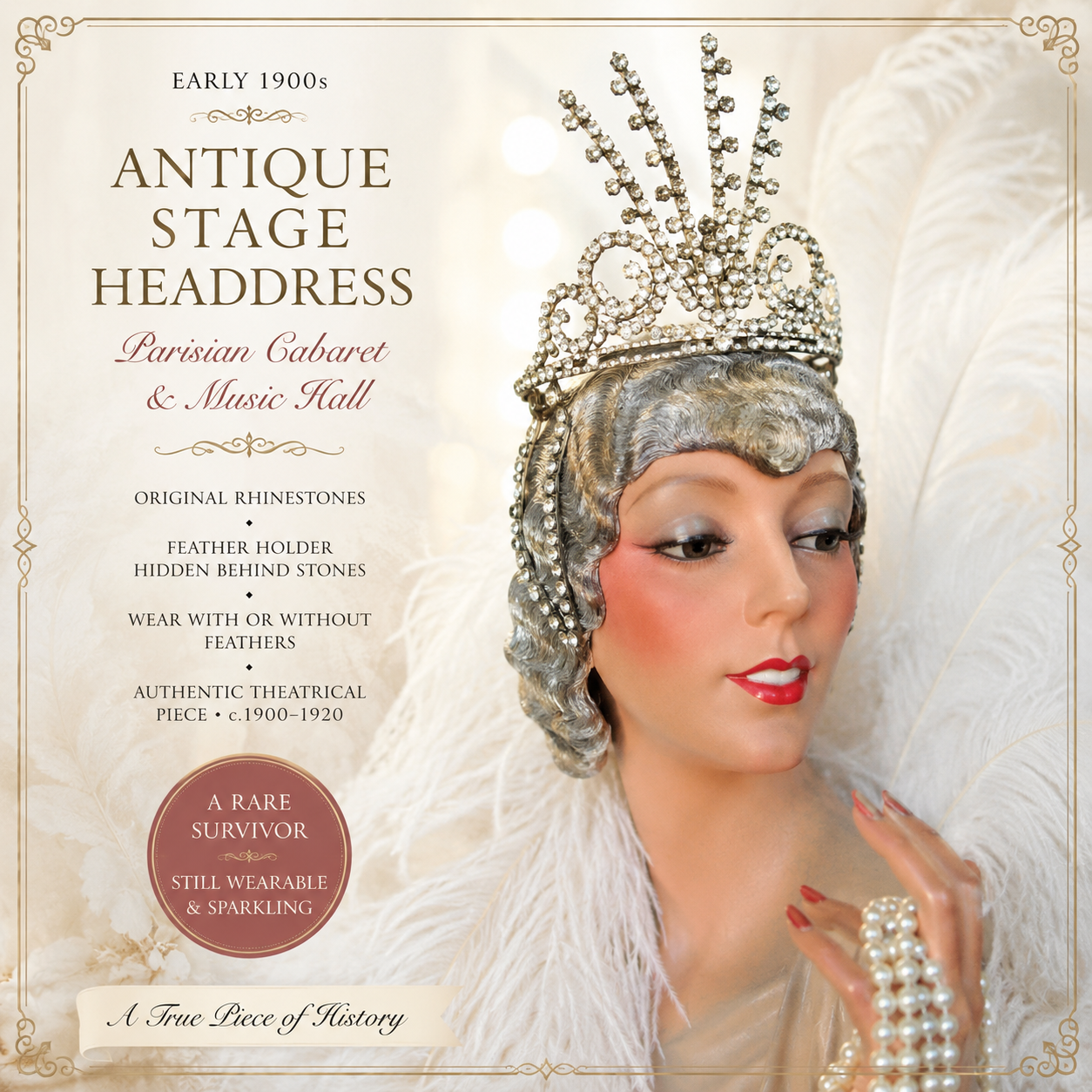 Early 1900s Rhinestone Stage Headdress