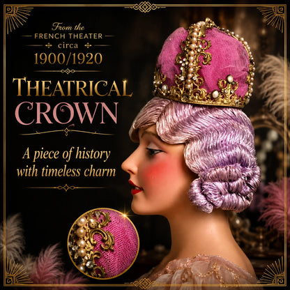 ✨ Antique French Theatrical Crown / Stage Headdress, Circa 1900–1920 | Belle Époque Costume Accessory