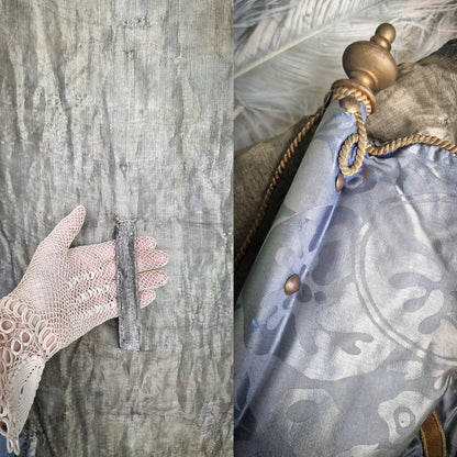 Antique French Embroidered Banner Wall Decor
