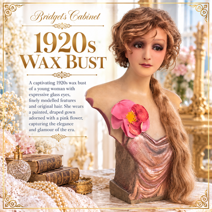 1920s French Wax Bust – An Elegant Beauty from the Art Deco Era