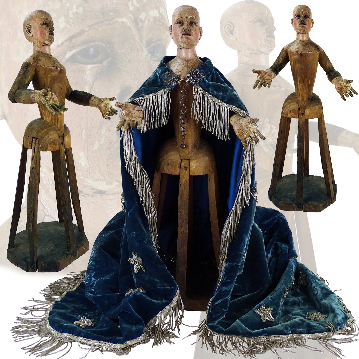 1700s Rare Madonna Santos Virgin Cage Doll