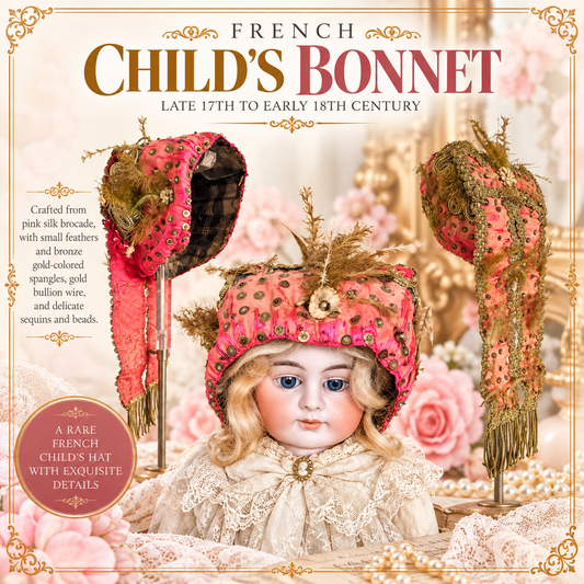 Late 17th to early 18th century child’s Bonnet from France
