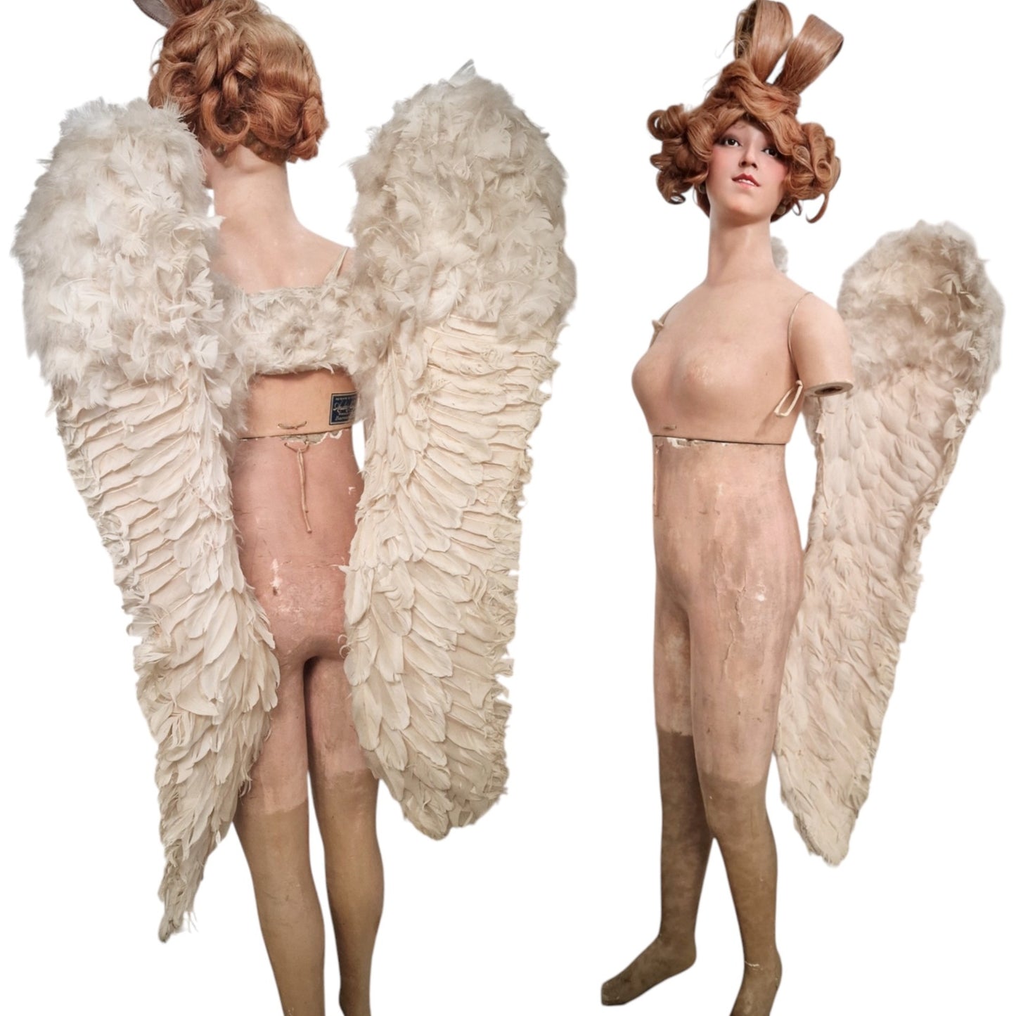 Rare Antique Angel Wings Feathered Design (Early 1900s)