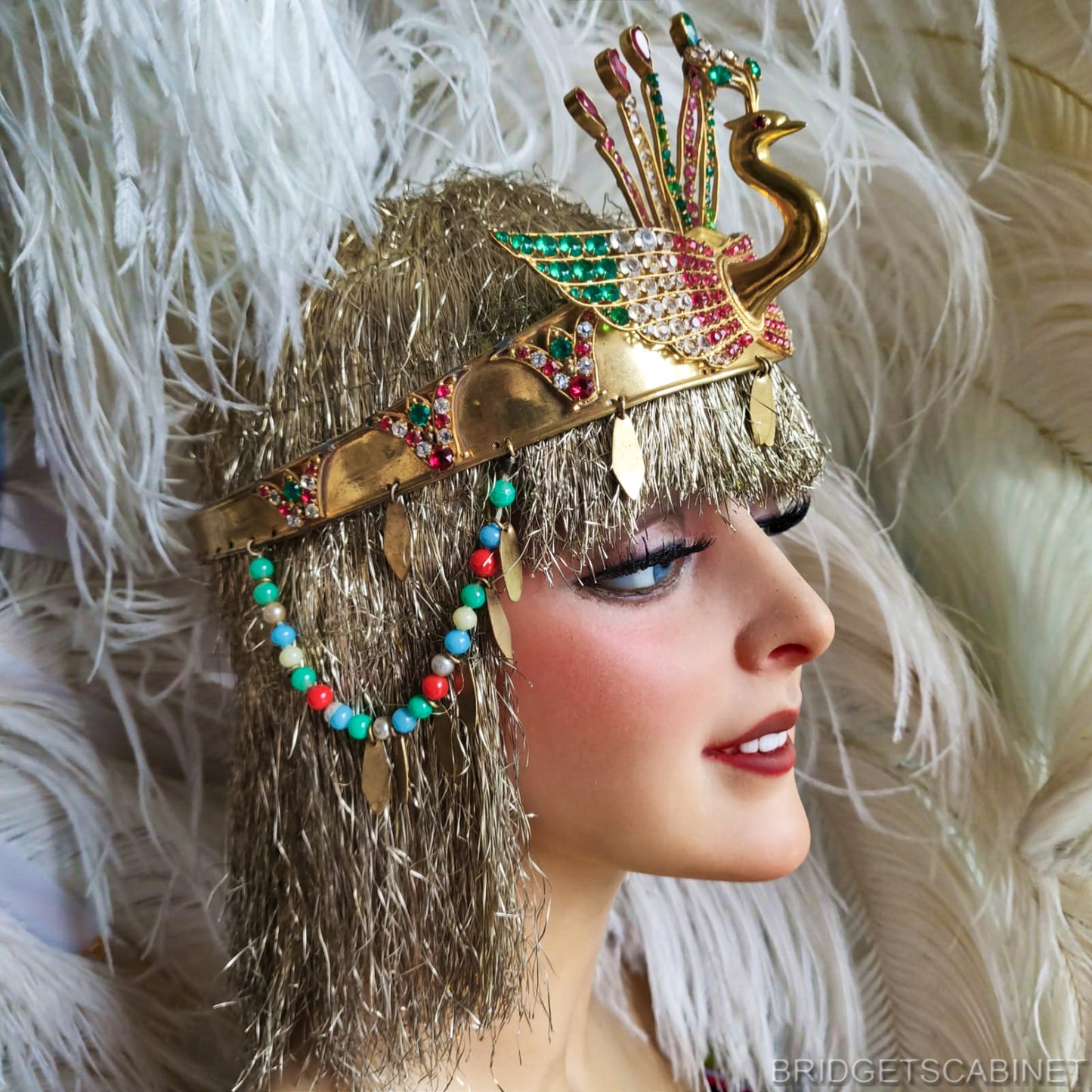 1920s Peacock Stage Crown Headdress Cleopatra