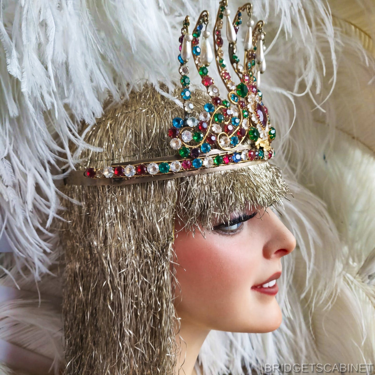 1920s Stage Rhinestone Crown Headdress
