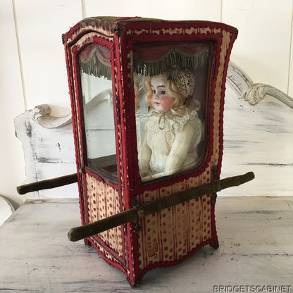 Antique French Sedan Chair Doll