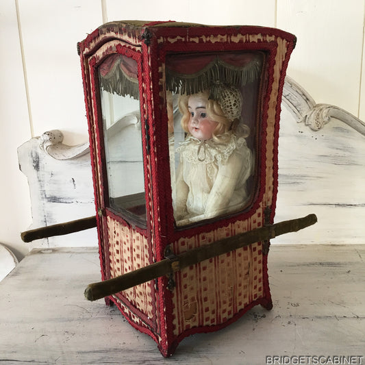 Antique French Sedan Chair Doll