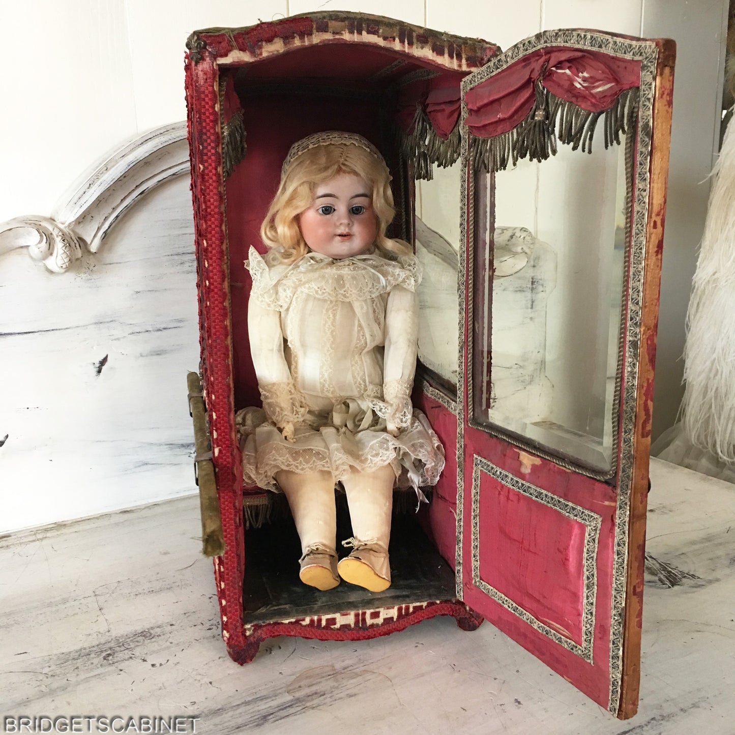 Antique French Sedan Chair Doll