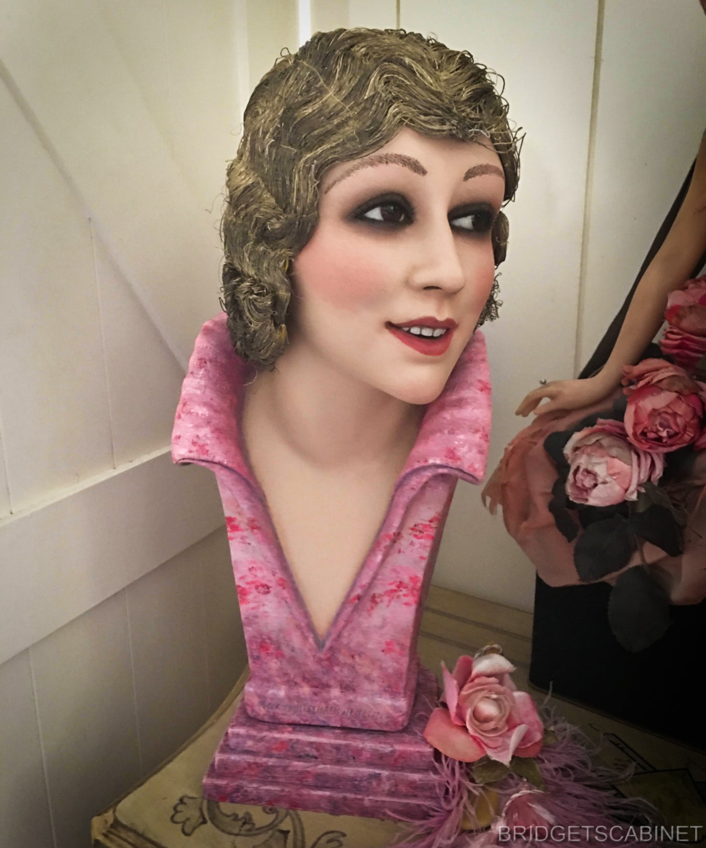 1920s French Wax Bust Pink Base
