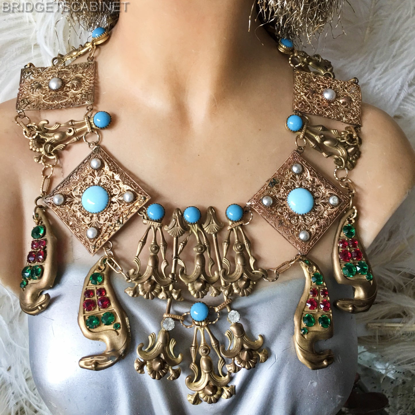 1930s Egyptian Revival Necklace Stage Theater