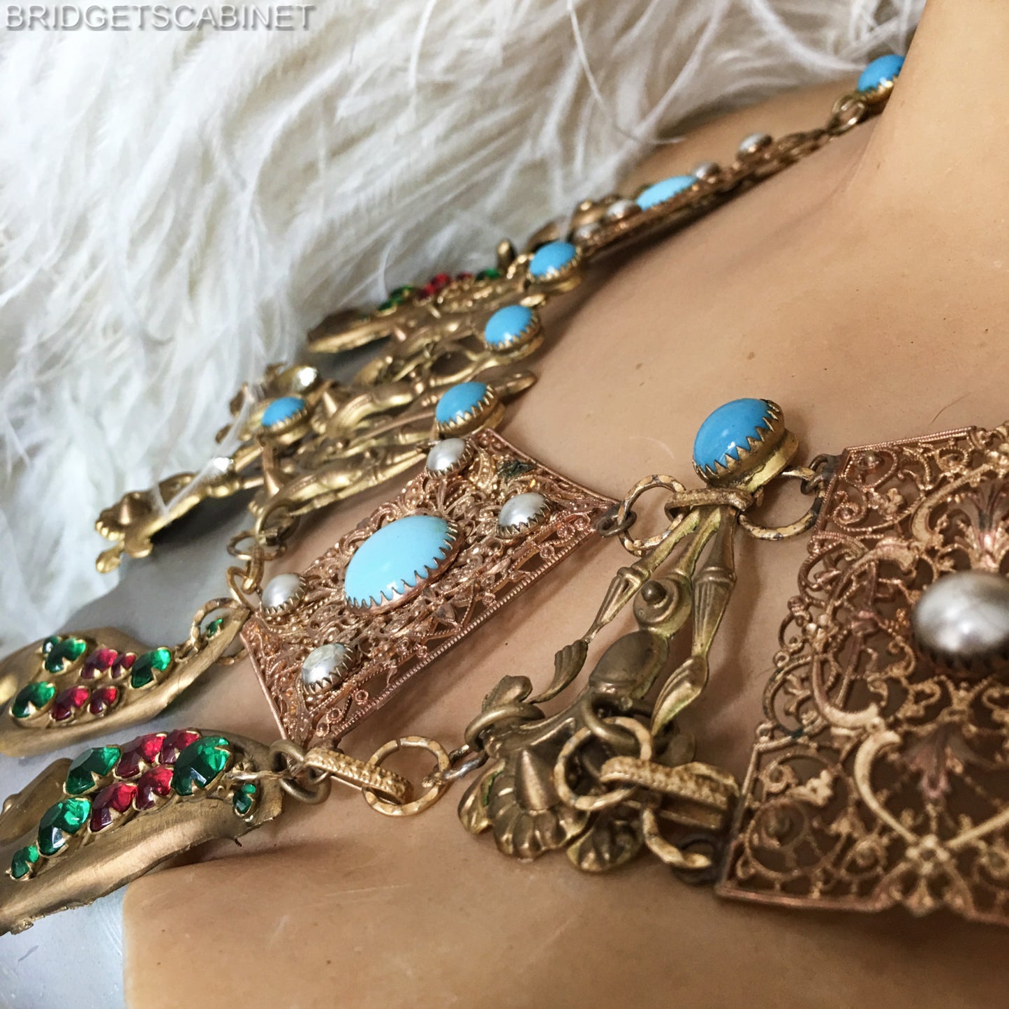 1930s Egyptian Revival Necklace Stage Theater