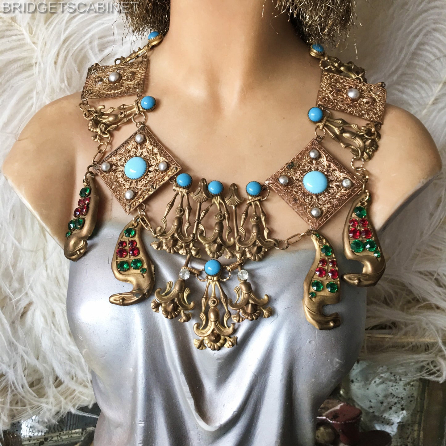 1930s Egyptian Revival Necklace Stage Theater