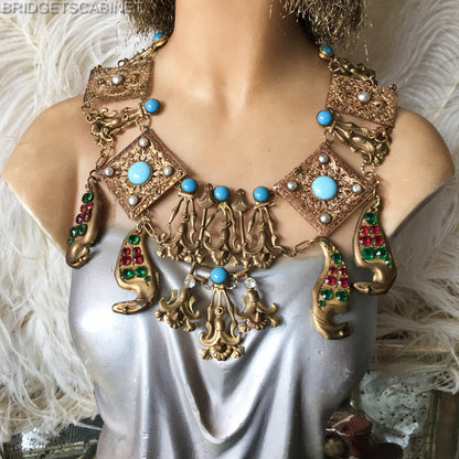 1930s Egyptian Revival Necklace Stage Theater