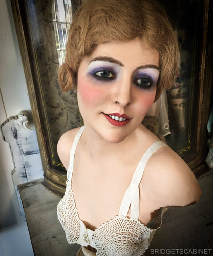 1920s French Wax Wig Bust