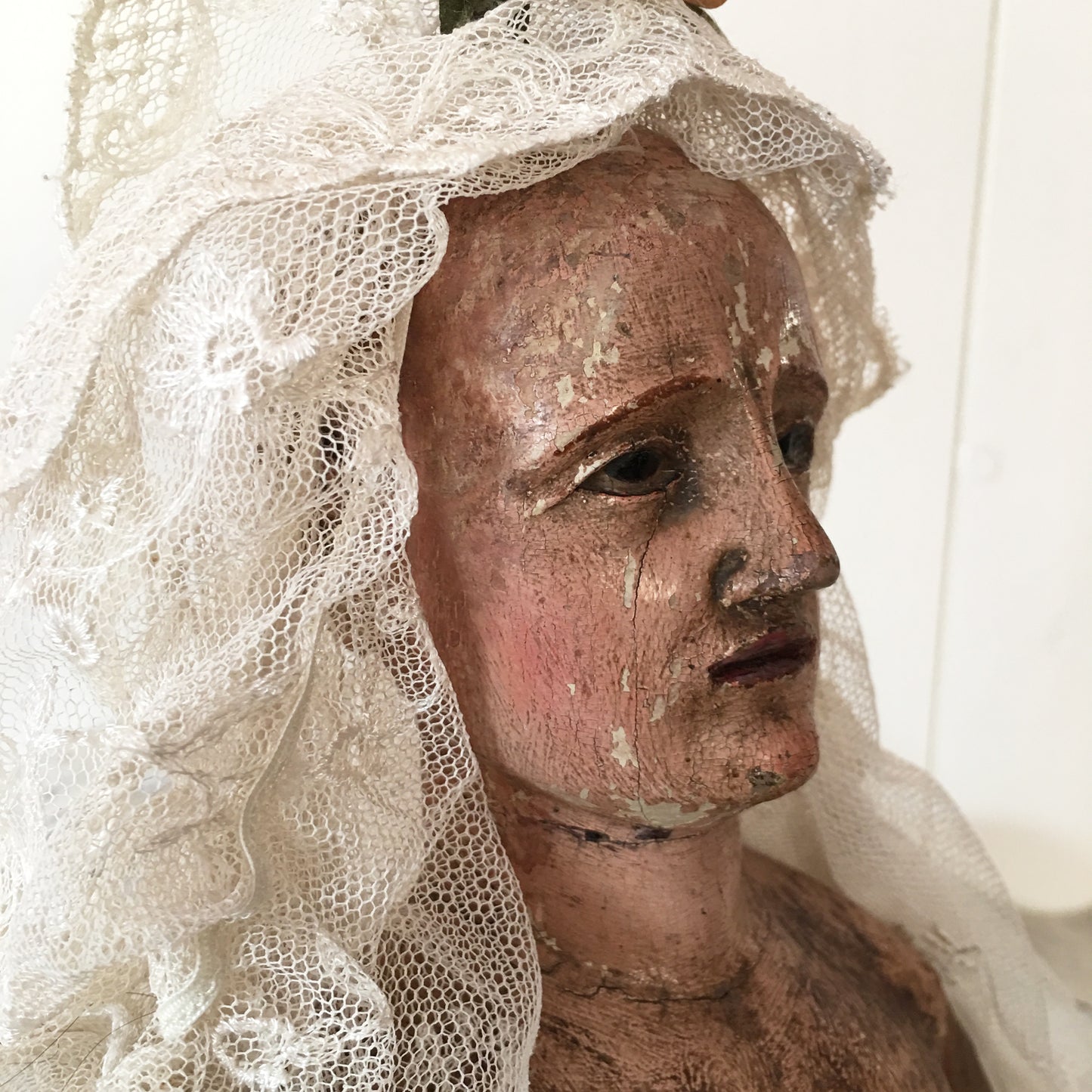 1700s Rare Madonna Santos Virgin Cage Doll