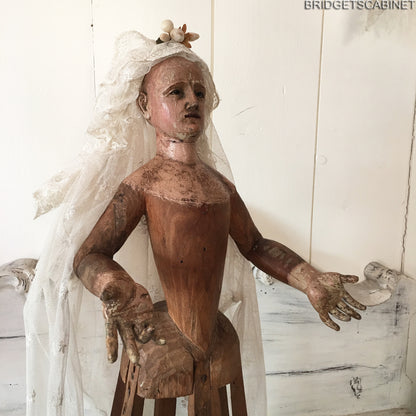 1700s Rare Madonna Santos Virgin Cage Doll