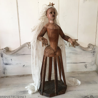 1700s Rare Madonna Santos Virgin Cage Doll