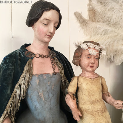 1780s Capipoye Madonna Santos Cage Doll with Child