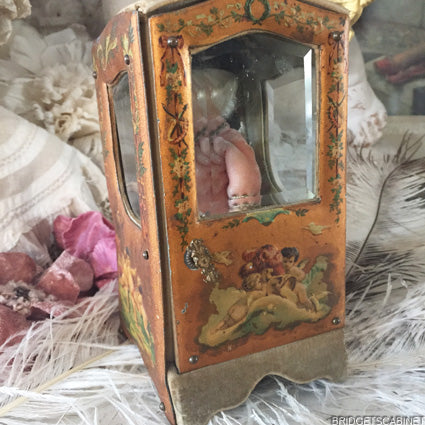 Antique Vernis Martin Doll Sedan Chaise