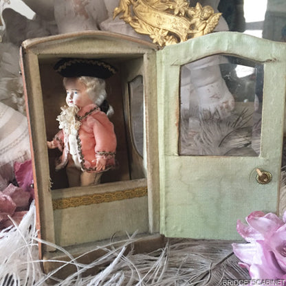 Antique Vernis Martin Doll Sedan Chaise