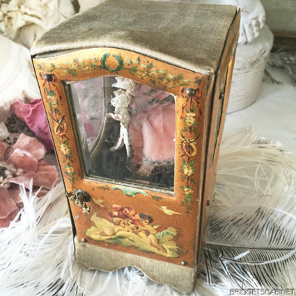 Antique Vernis Martin Doll Sedan Chaise