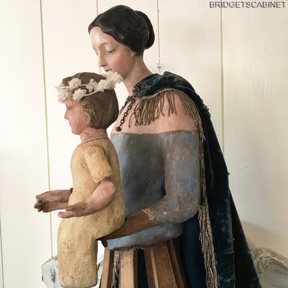 1780s Capipoye Madonna Santos Cage Doll with Child