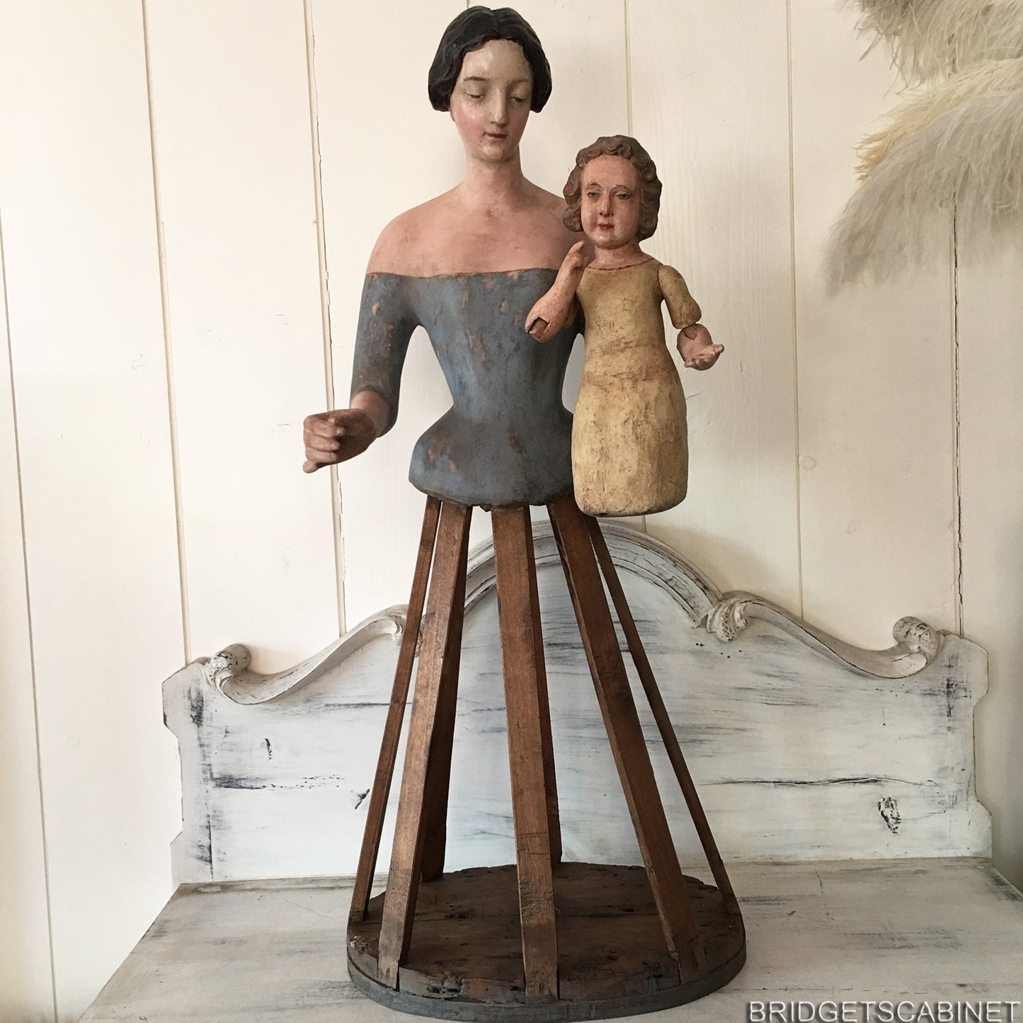 1780s Capipoye Madonna Santos Cage Doll with Child